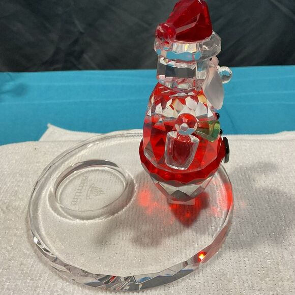 Retired PartyLite Faceted Santa Candle Holder - Picture 3 of 6